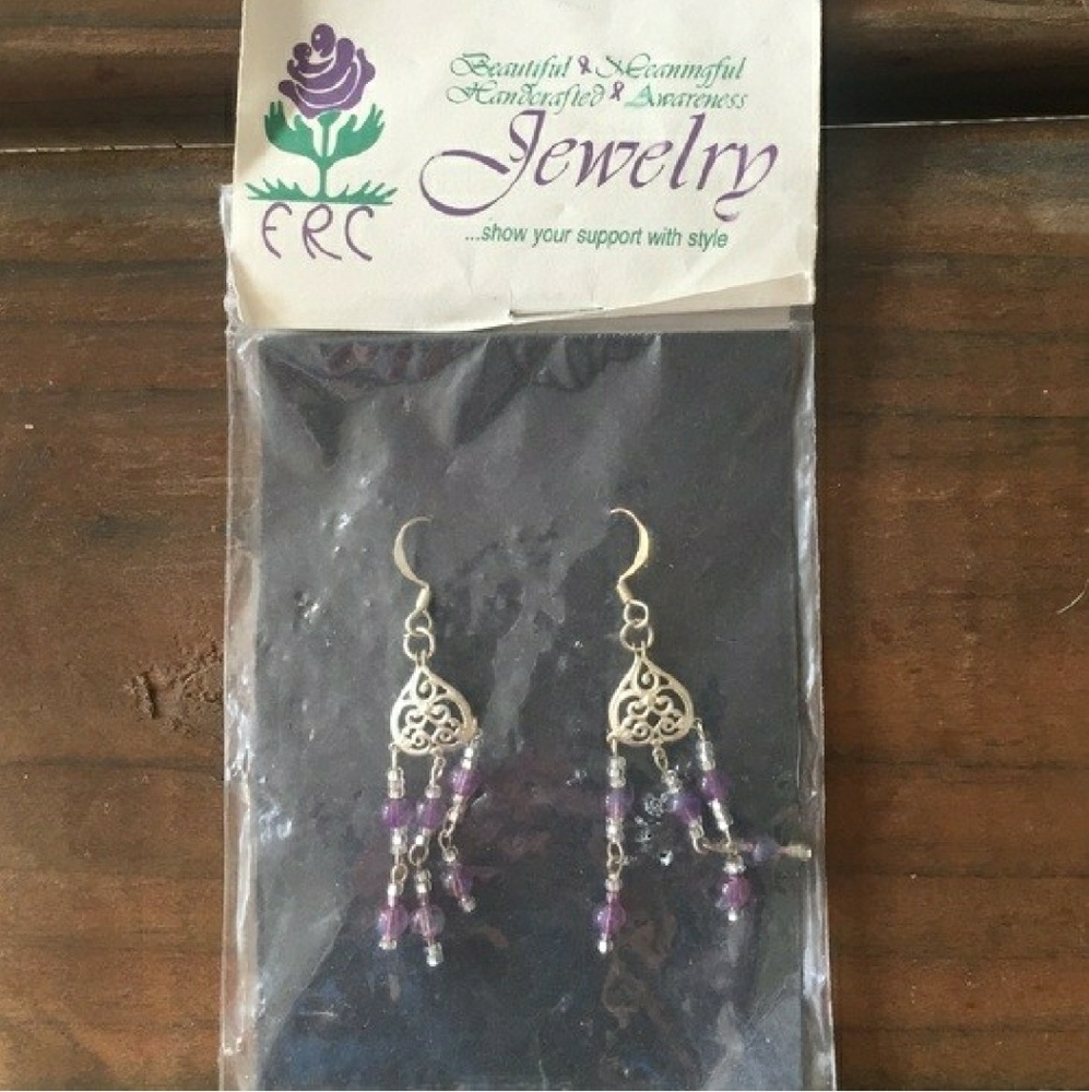 Handcrafted Purple Earrings